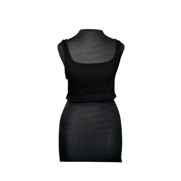 Ribbed Black Crop Tank Top XL Aeropostale Viscose/Nylon/Spandex Blend - Picture 1 of 7